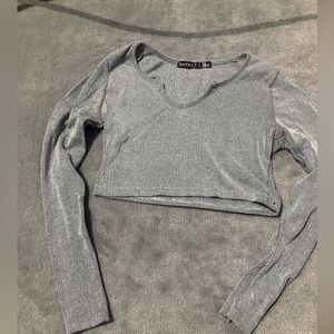 Black|White Long Sleeve Crop Top NWOT